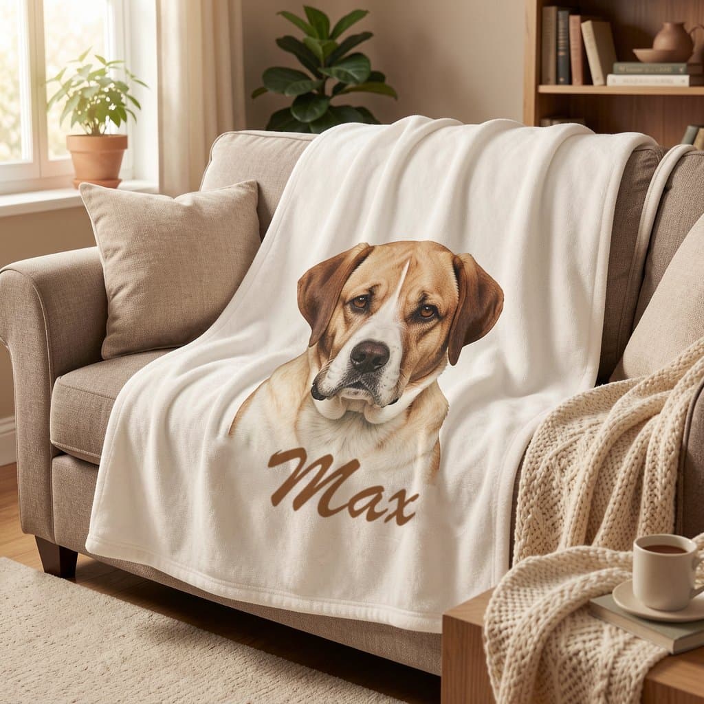 Dog Memorial Keepsake Blanket, Personalized