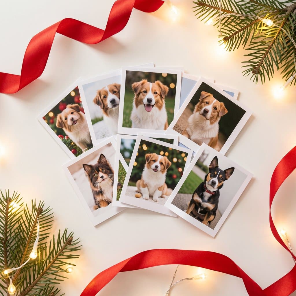 Custom Pet Holiday Card, Set of 10