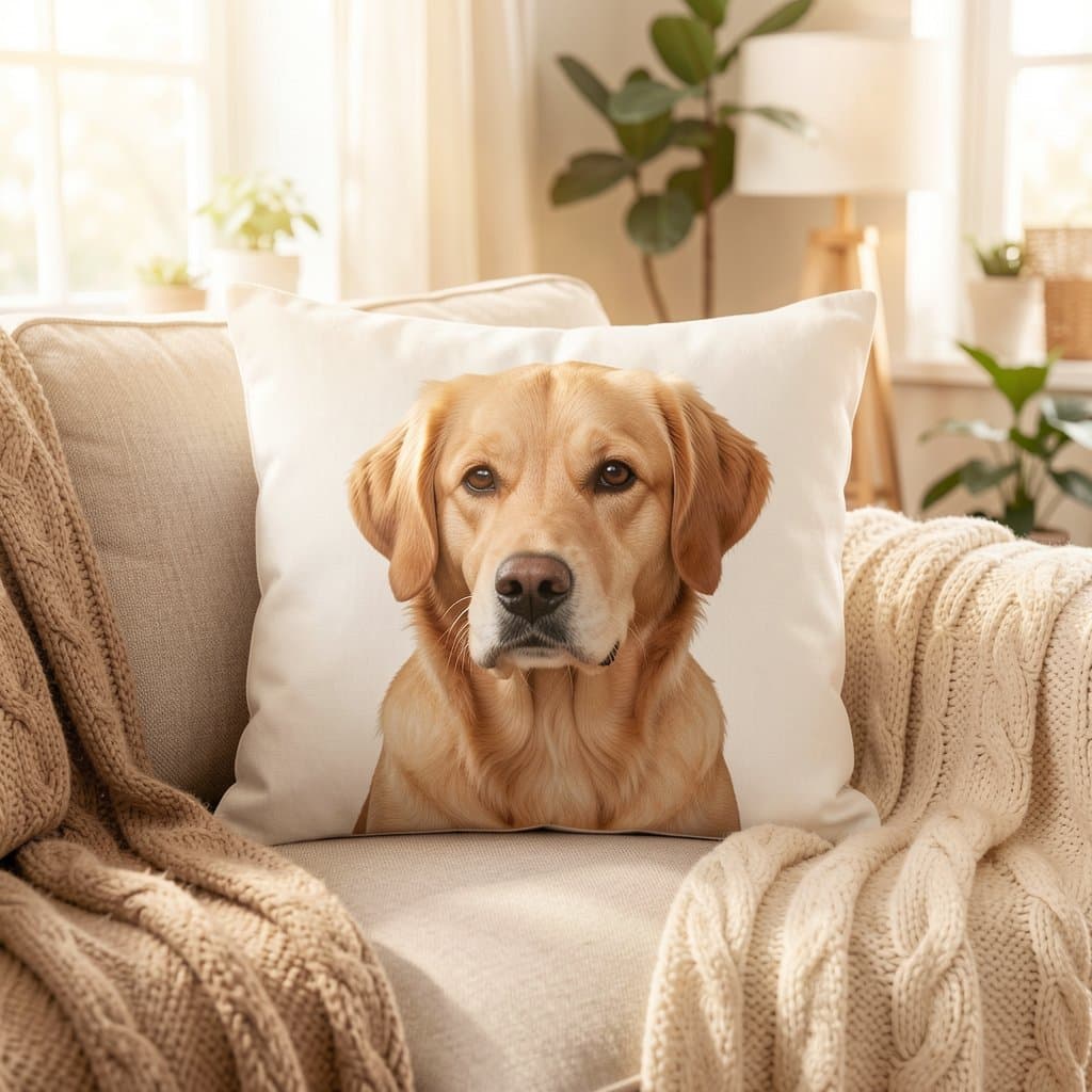 Pet Portrait Throw Pillow, 16x16