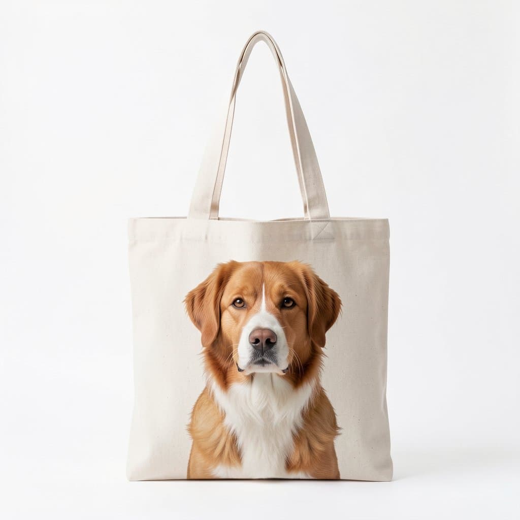 Dog Portrait Canvas Tote Bag